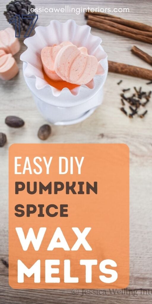 Easy DIY Pumpkin Spice Wax Melts: pumpkin shaped wax melts in a wax warmer