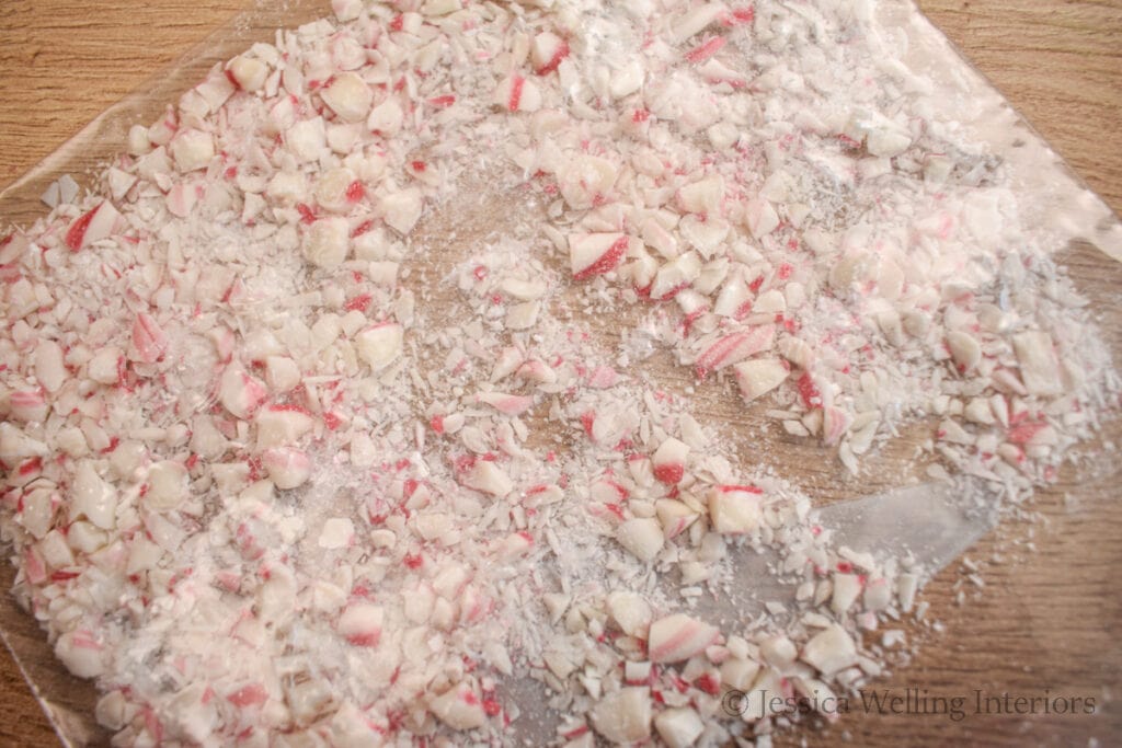 Ziplock bag of crushed candy canes