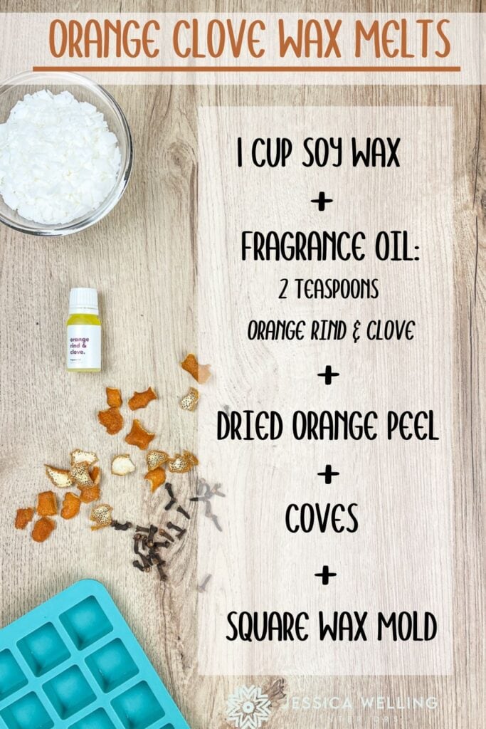 Orange Clove Wax Melts: recipe card for 