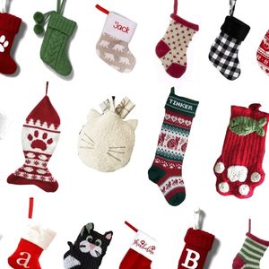 collage of cat Christmas stockings
