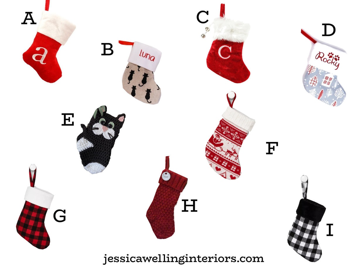 ALIBBON Lage Black Cat Chistmas Stockings Felt Blue Xmas