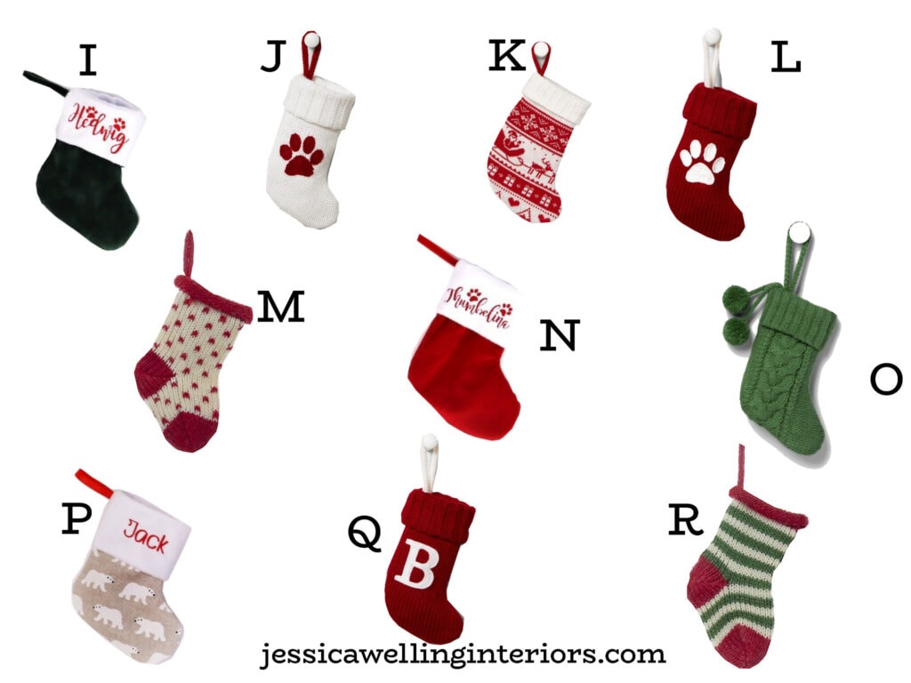collage of mini stockings for cats