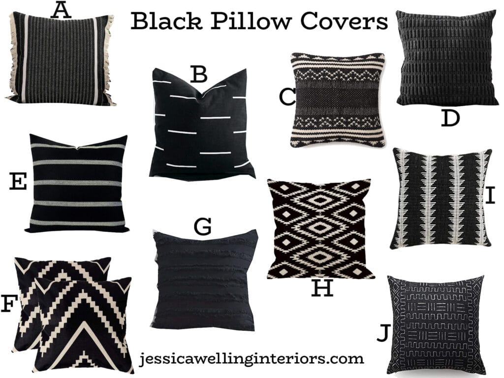 Finalsaleoff White & Black Lumbar Pillow Cover Tufted Boho Long