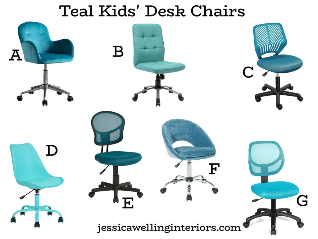 teal kids desk chairs: collage of task chairs for teens and kids with adjustable height and rollers