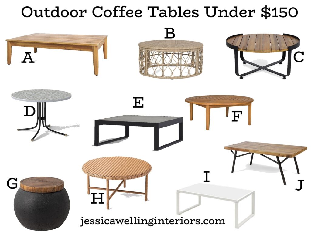 Outdoor Coffee Tables Under $150: 10 modern Boho patio coffee tables