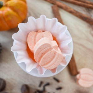 pumpkin spice scented wax melts in a wax warmer