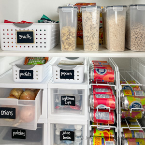 deep pantry with organized shelves