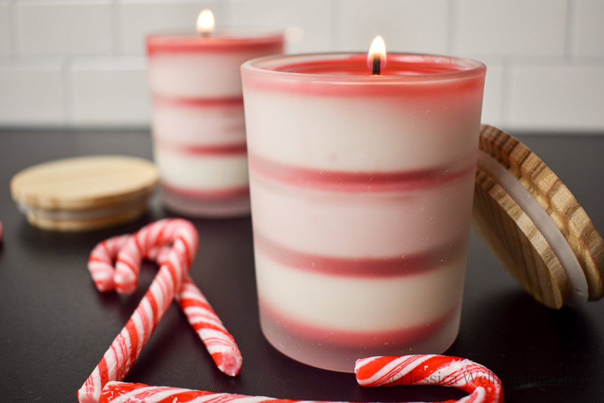 Peppermint Stripe Soy Candle Tutorial